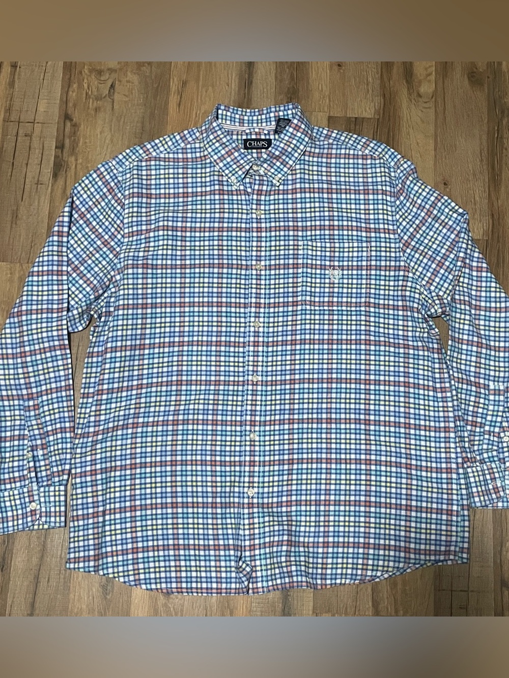 Chaps Men's Multicolor Plaid Button-Down Shirt, Sz XXL